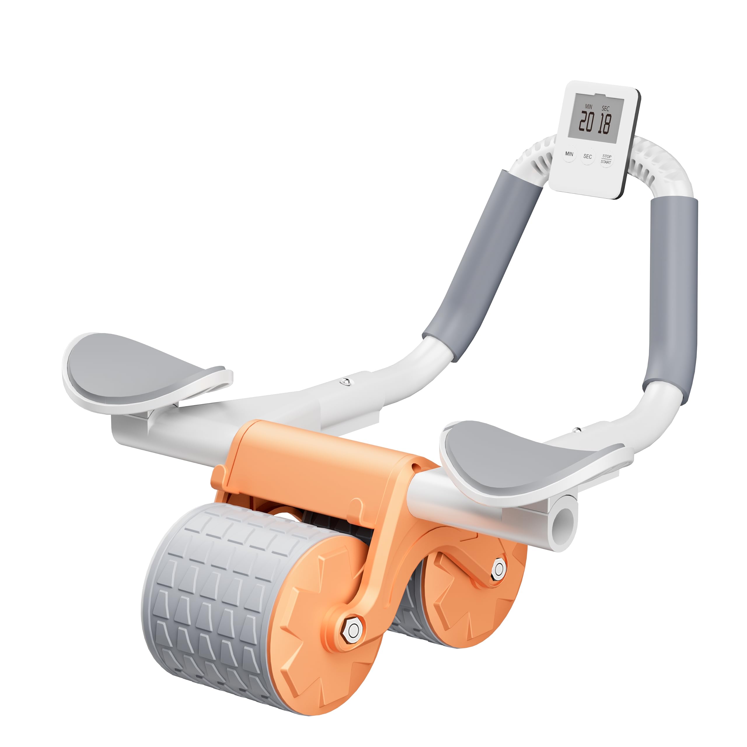 SmartSaker Ab Wheel Roller with Elbow Support & Phone Holder - Automatic Rebound Core Trainer for Abs Workout - Home Gym Equipment for Office, Outdoor & Fitness Enthusiasts - Strengthen Core Muscles for Yoga, Pilates & Cross Training