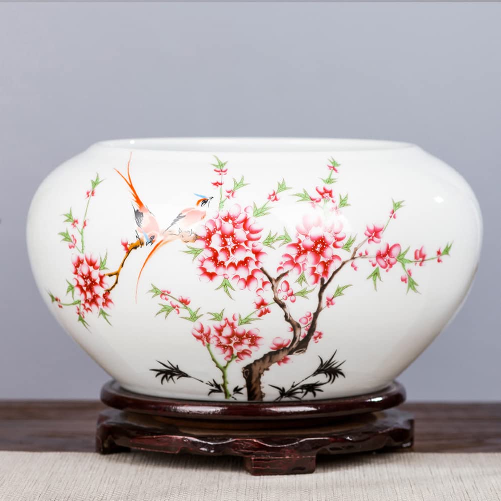 Antique Ceramic Flower Vase - Elegant Porcelain Dried Flower Arrangement Vase for Home Decor, Wedding, Living Room, Office | Retro Tabletop Vase 9.8x7 Inches (H25xL18cm) - Perfect for Rustic Weddings, Farmhouse Decor & Boho Interior Design