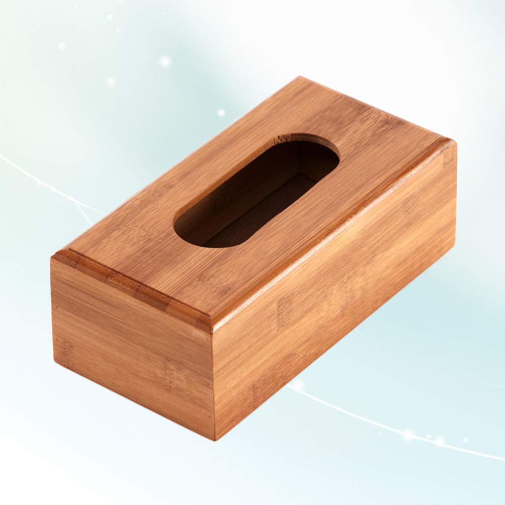 Bamboo Tissue Dispenser Holder - Bathroom & Car Napkin Storage Box | Tabletop & Desktop Organizer for Paper Towels, Tissues & Napkins | Perfect for Home, Office & Travel Use