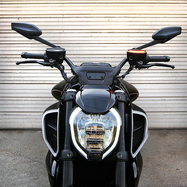 Ducati Diavel V4 Front Turn Signals LED Indicators - Compatible with 2023-2024 Models - High Visibility Motorcycle Safety Lights for Night Riding & Urban Commuting