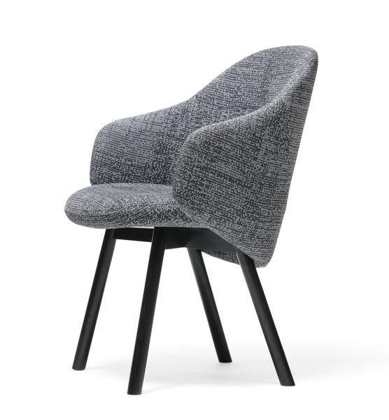 Albu Armchair by Ton - Modern Lounge Chair for Living Room, Bedroom & Office - Comfortable Mid-Century Design with Wooden Legs