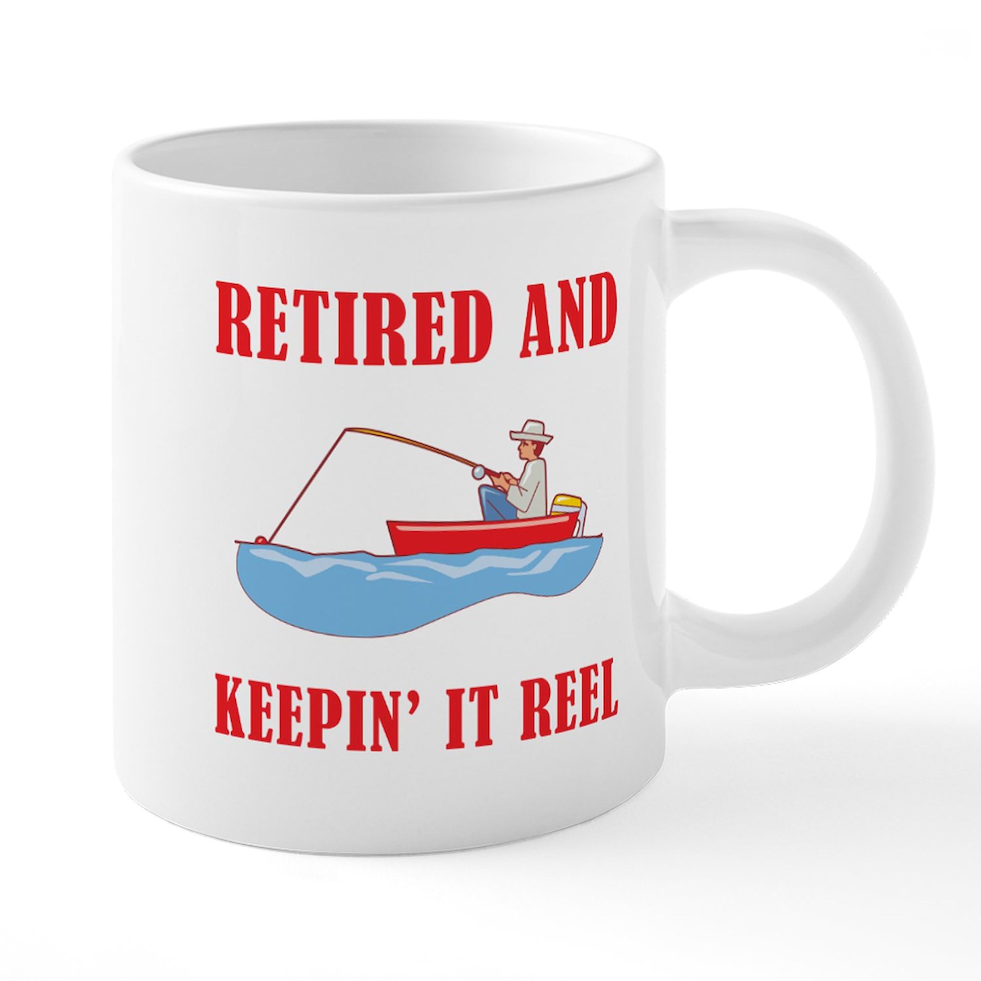 Funny Fishing Retirement Coffee Mug - 20 oz Large Ceramic Mega Mug for Coffee, Tea & Hot Drinks - Perfect Gift for Retirees & Fishing Enthusiasts