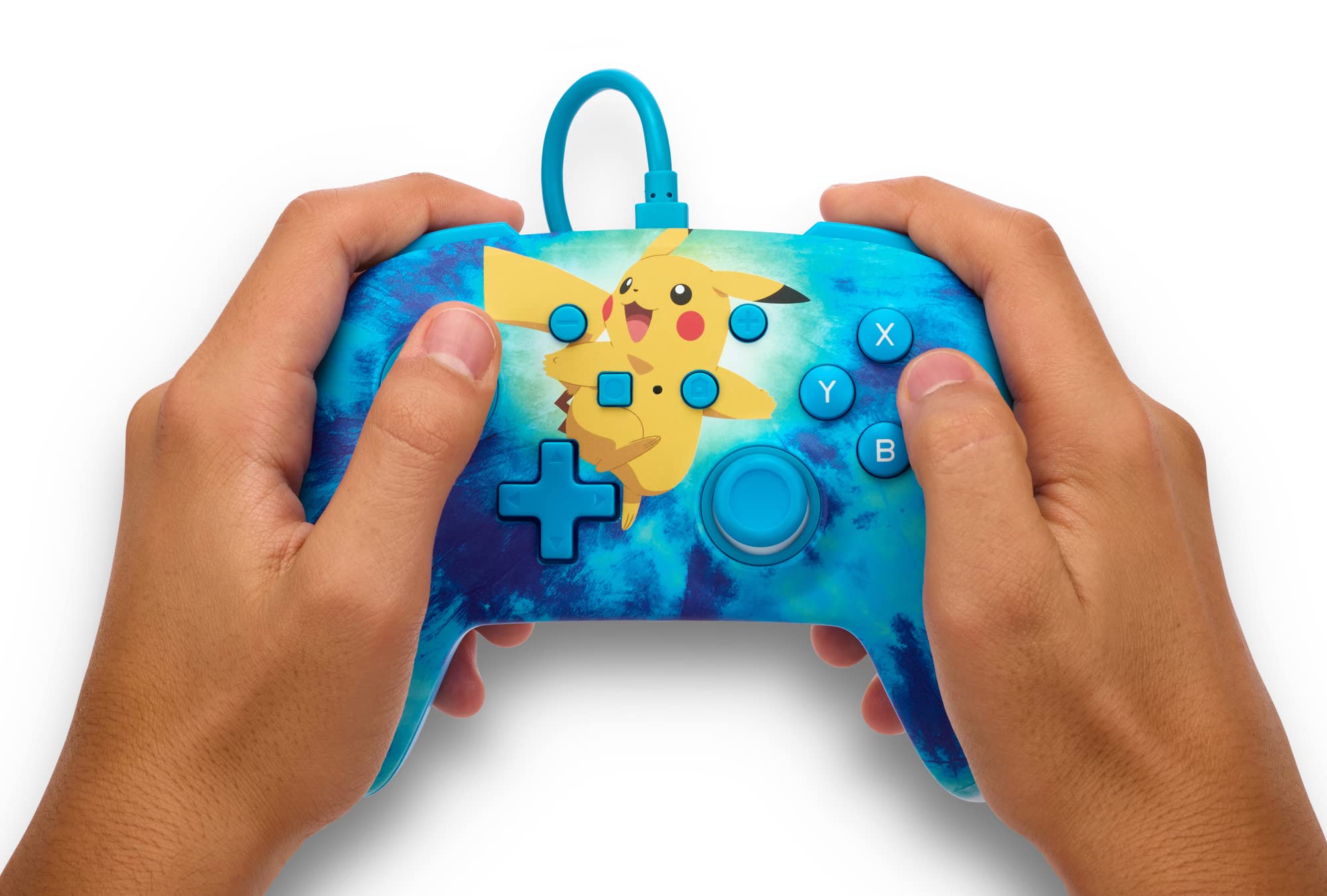 PowerA Enhanced Wired Controller for Nintendo Switch - Tie Dye Pikachu Design | Official Licensed Gamepad for Switch/Switch OLED | Perfect for Gaming, Multiplayer & Competitive Play
