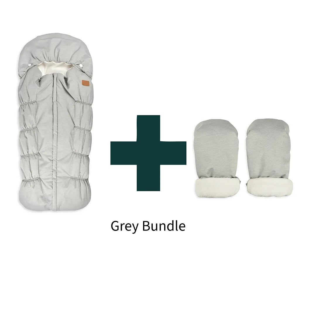 Warm Stroller Muffs & Gloves Set - Soft Grey Winter Accessories for Baby Strollers - Perfect for Cold Weather Walks & Outdoor Adventures