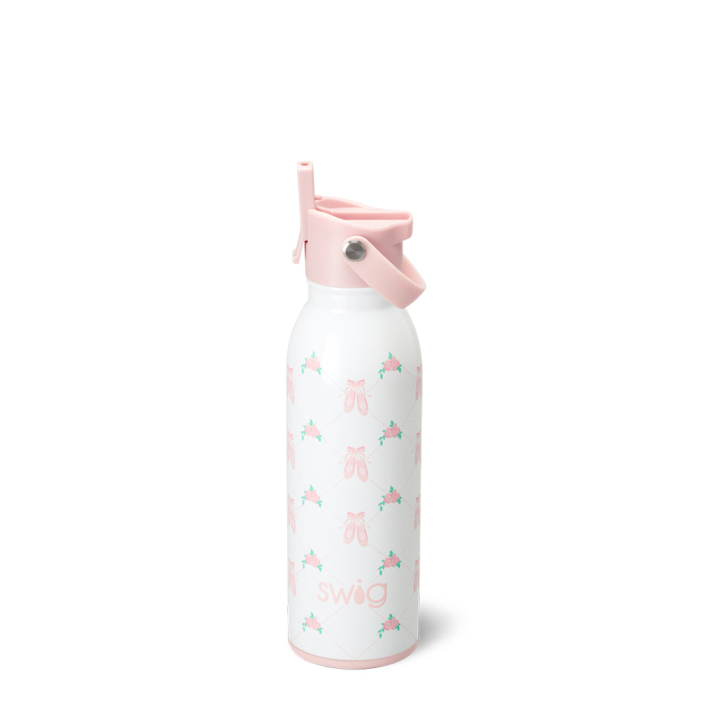 On Pointe Flip + Sip Water Bottle 16oz - Leakproof & BPA-Free for Gym, Yoga, Hiking & Travel