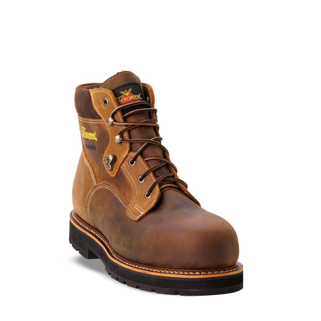 Iron River Series 6 Composite Toe Waterproof Work Boots - Crazy Horse Leather with 90° Heel for Men | Slip Resistant & Electrical Hazard Protection | Ideal for Construction, Landscaping & Outdoor Work