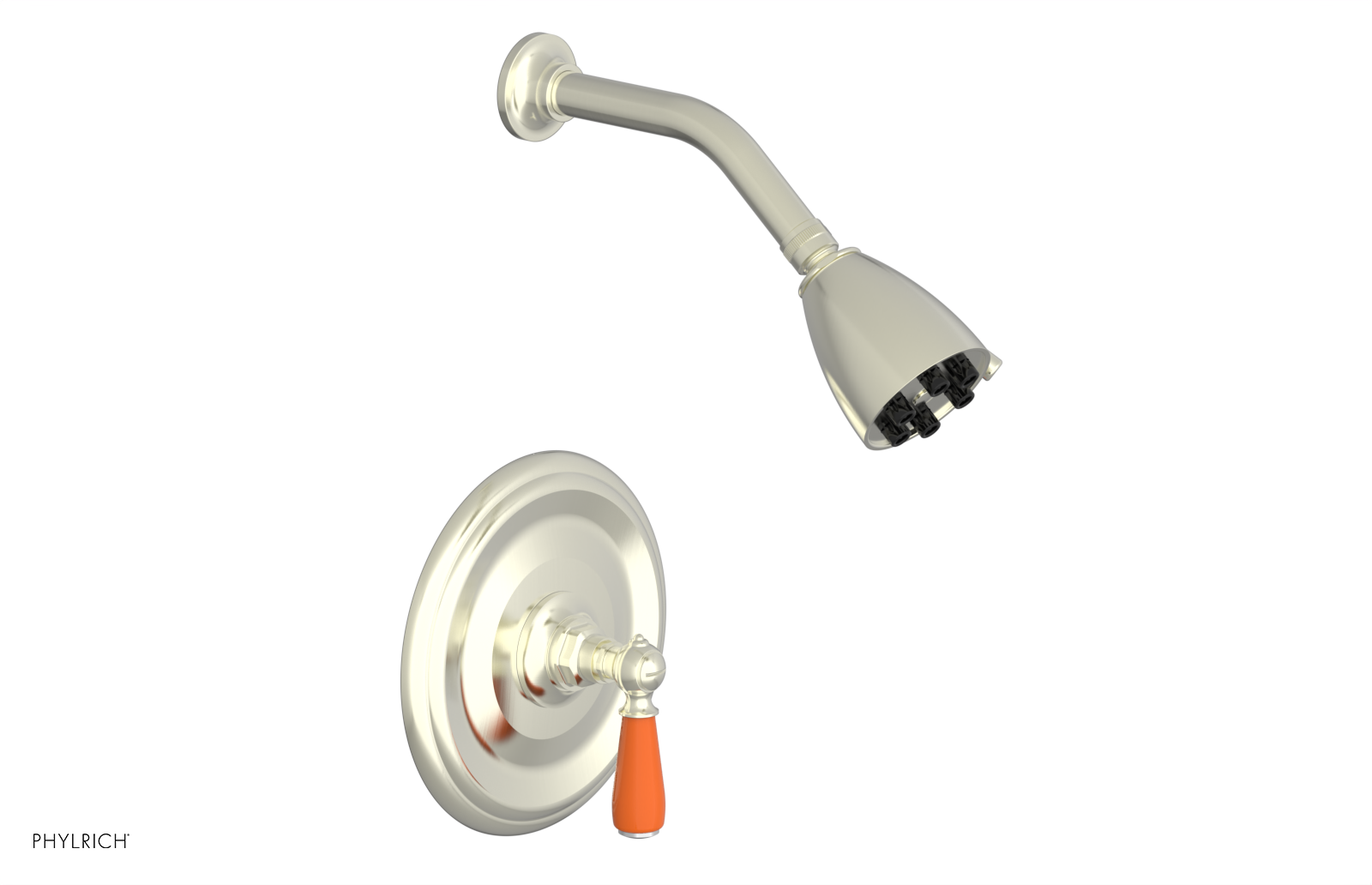 Jamestown Pressure Balance Shower Set with Lever Handle & Orange Accents - 165 22 Series | Modern Bathroom Upgrade for Spa-Like Experience
