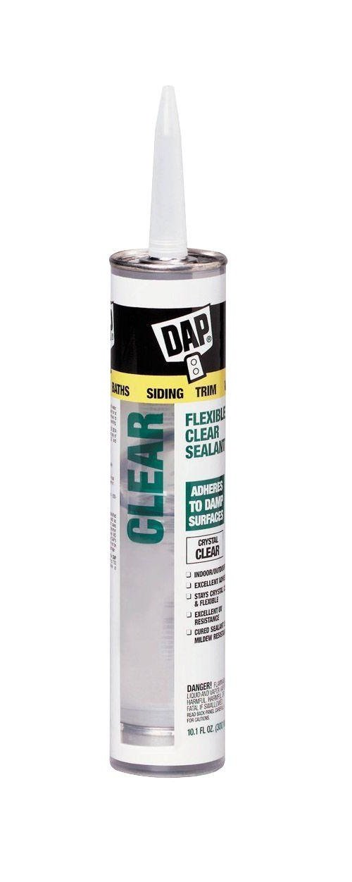 DAP Crystal Clear Elastomeric Sealant 10.1 oz - Waterproof Caulk for Bathroom, Kitchen & Windows - High Performance Adhesive for Gaps & Cracks - Weatherproof Sealant for Indoor & Outdoor Use