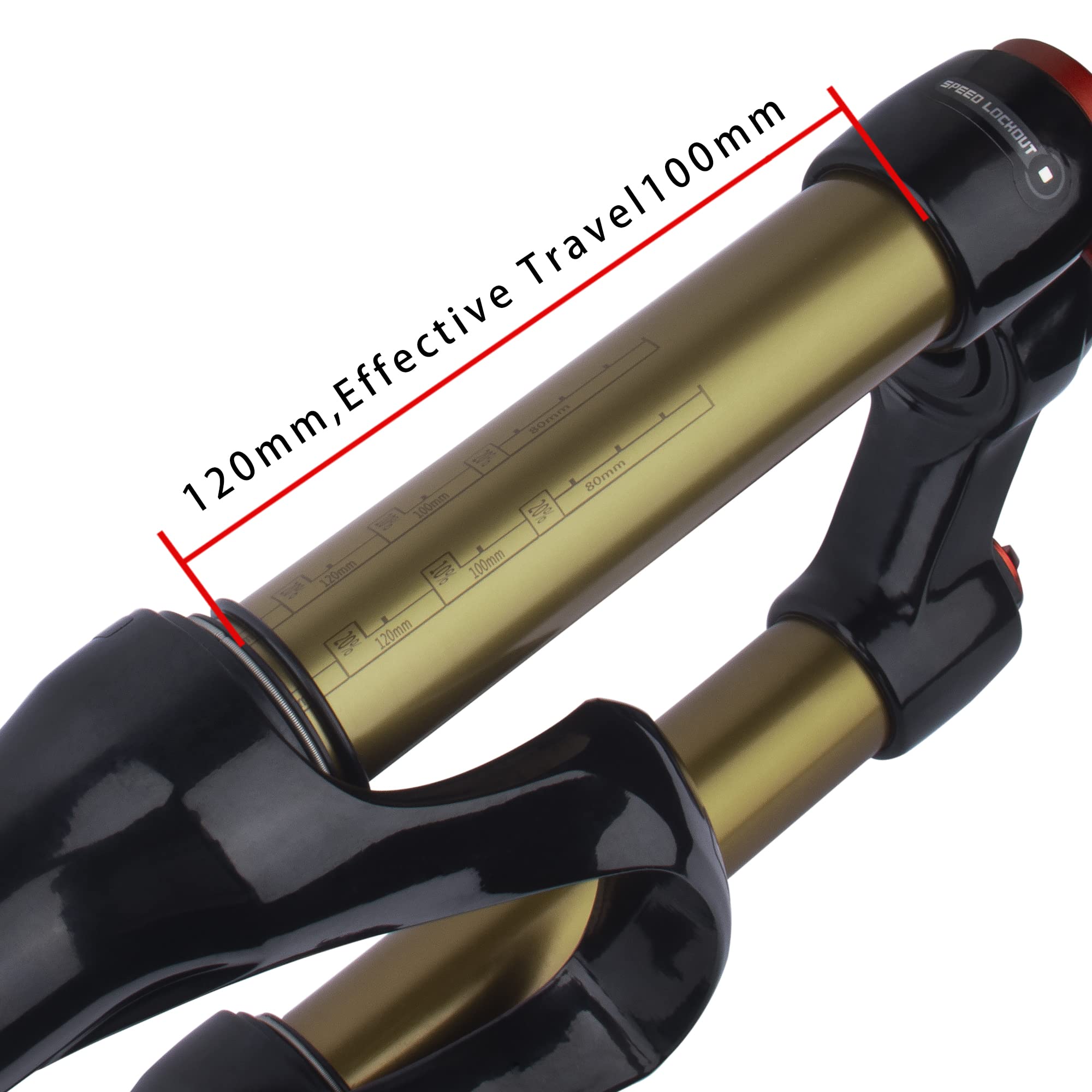 BOLANY 26/27.5/29 Inch MTB Air Suspension Fork - 120mm Travel, Rebound Adjust, 1/8 Straight/Tapered Tube, Manual/Remote Lockout, QR 9mm Front Fork for Mountain Biking & Trail Riding