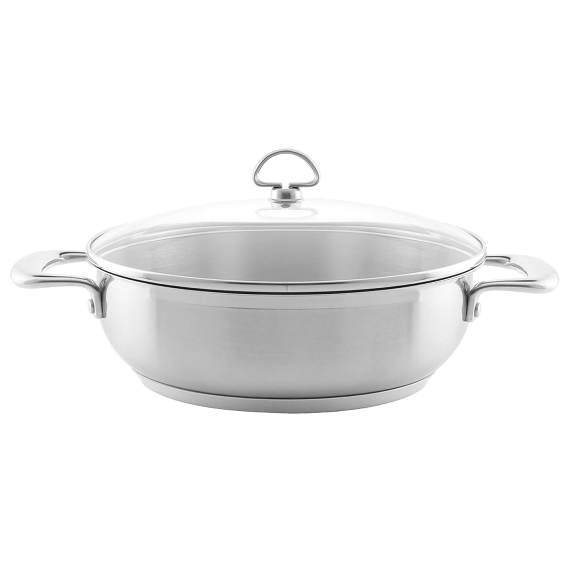 Chantal Induction 21 Stainless Steel 5-Quart Chef's Pan with Tempered Glass Lid - Brushed Stainless Steel Cookware for Professional & Home Kitchens - Perfect for Sautéing, Braising & Slow Cooking