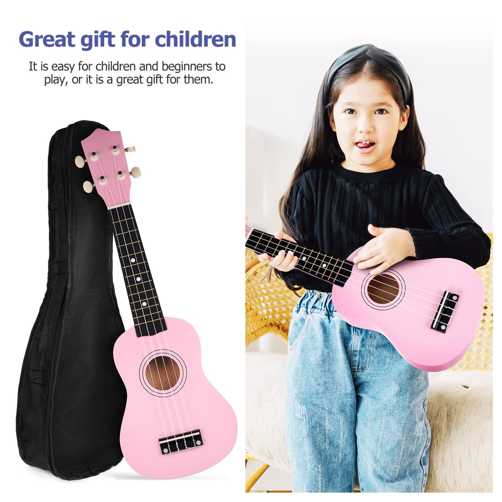 Milisten Soprano Ukulele for Kids & Beginners - 21 Inch Basswood Acoustic Small Guitar with Gig Bag, Spare Strings, Pick & Manual | Perfect for Music Lessons, Travel & Family Entertainment