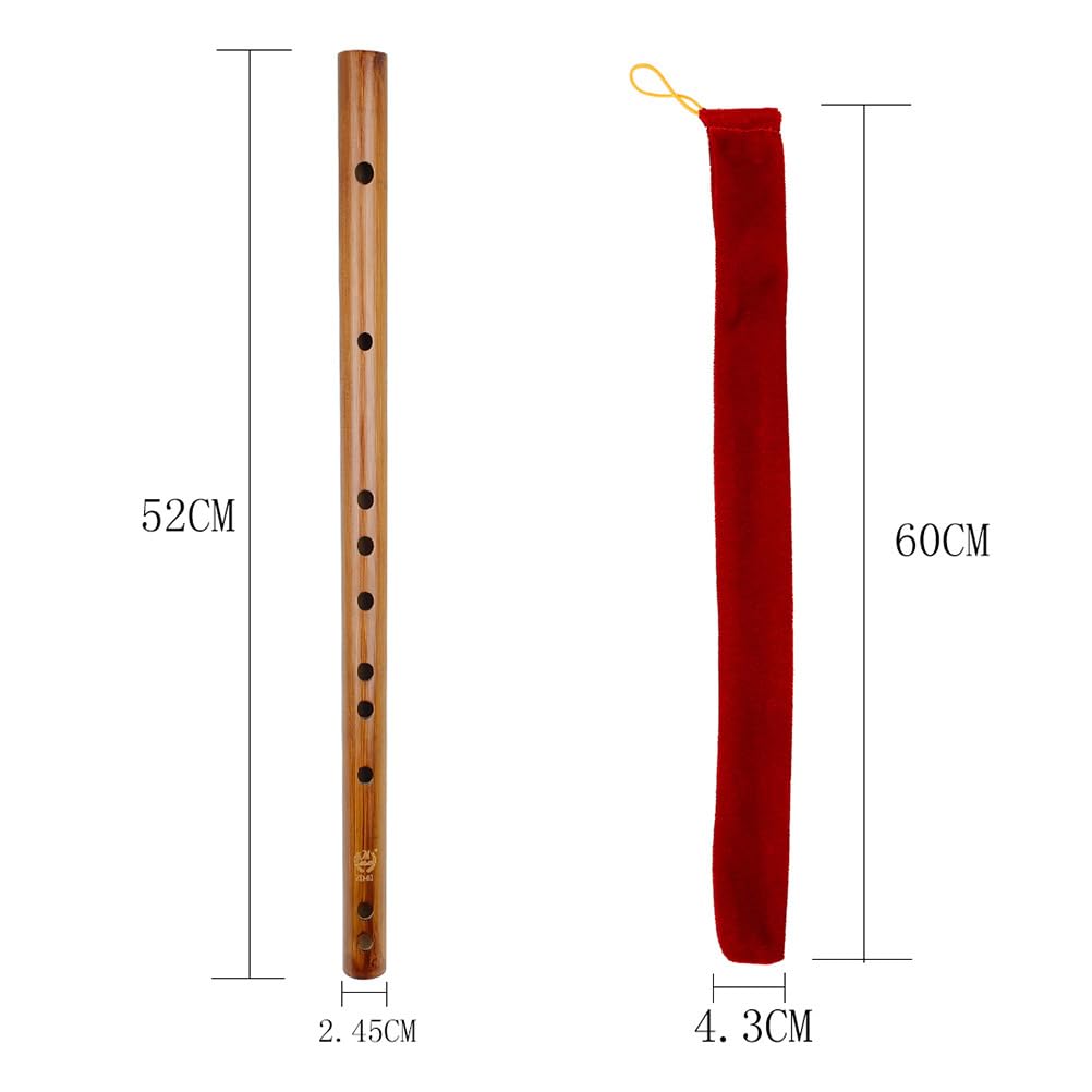 Toyvian Handmade Bamboo Dizi Flute - 10-Hole Alto Piccolo Native Flute Instrument for Beginners | Mini Saxophone Style | Perfect for Music Practice, Gifts & Traditional Performances