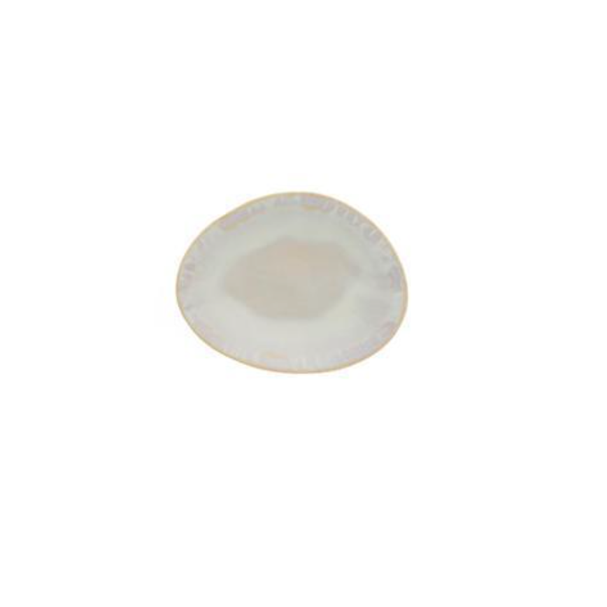 Brisa Oval Side Plate - Elegant White Ceramic Appetizer Plate for Dinner Parties, Wedding Receptions & Home Decor