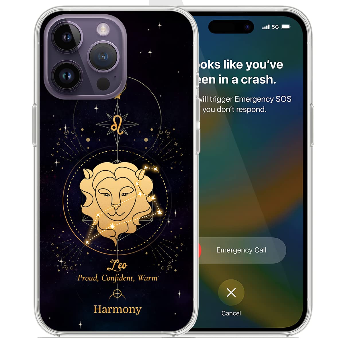 Custom Zodiac Leo Sign Astrology Horoscope Phone Case for iPhone 16/15/14/13/12/11/XR/X/XS/8/7 Plus/Mini/Pro/Max - Personalized Birthday Gift for Astrology Lovers | Perfect for Daily Use, Parties & Gifts