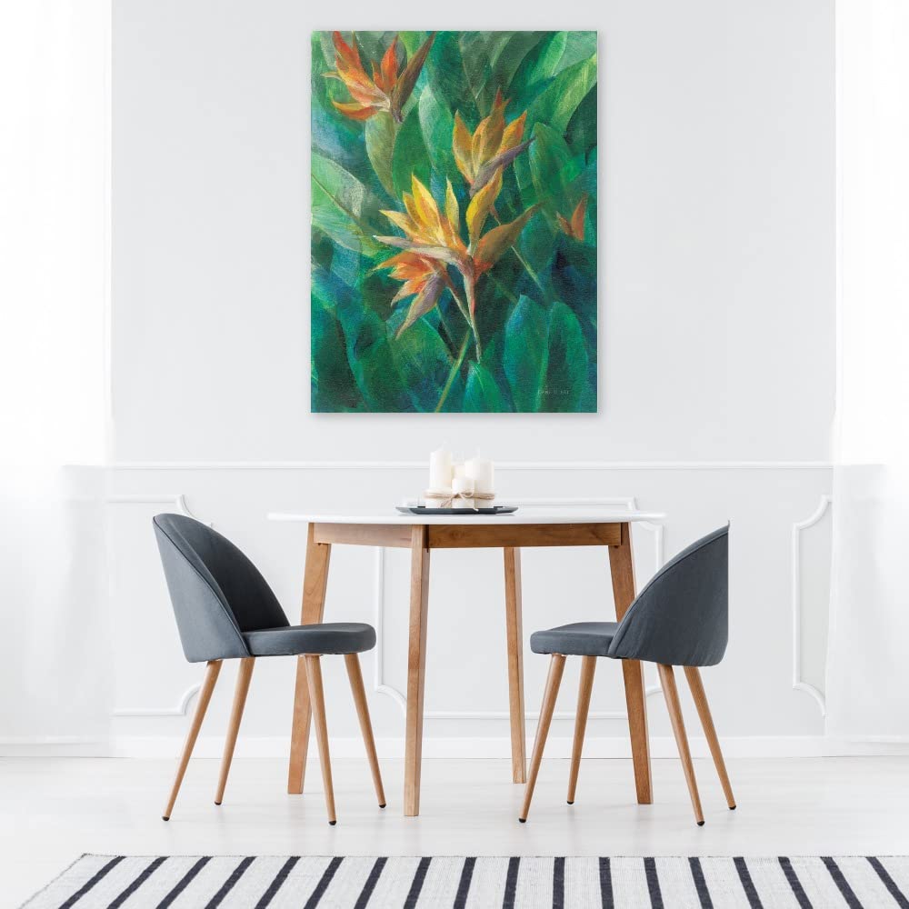 Bird of Paradise II Canvas Wall Art - 24x32 Inch Tropical Floral Painting by Danhui Nai - Ready to Hang Home Decor for Living Room, Bedroom, Office - Perfect for Coastal, Boho & Modern Interior Design