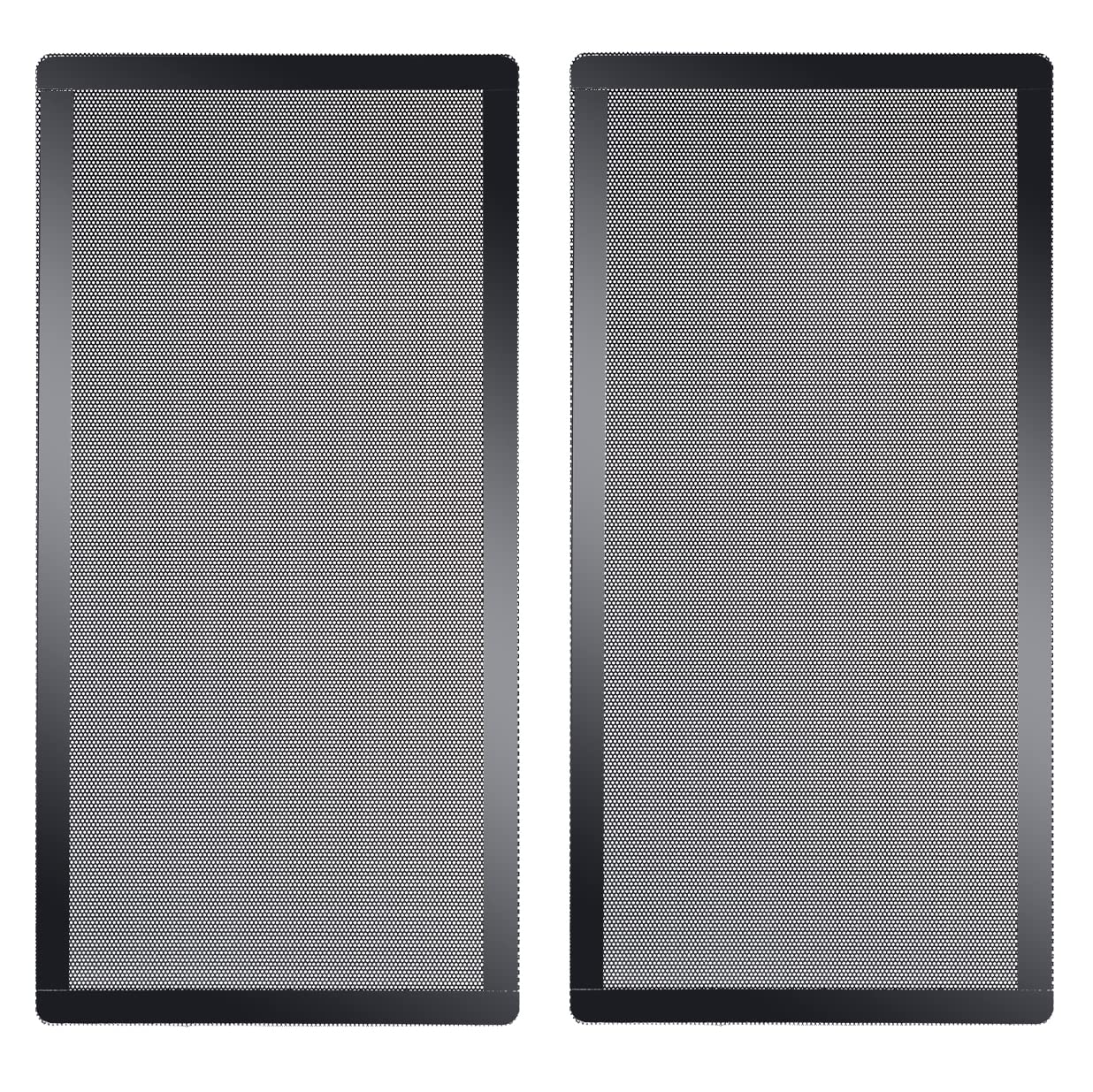 280mm x 140mm Magnetic PC Dust Filter - Black Computer Case Fan Mesh Cover with Frame (2 Pack) - Perfect for Gaming Rigs & Home Office PC Builds