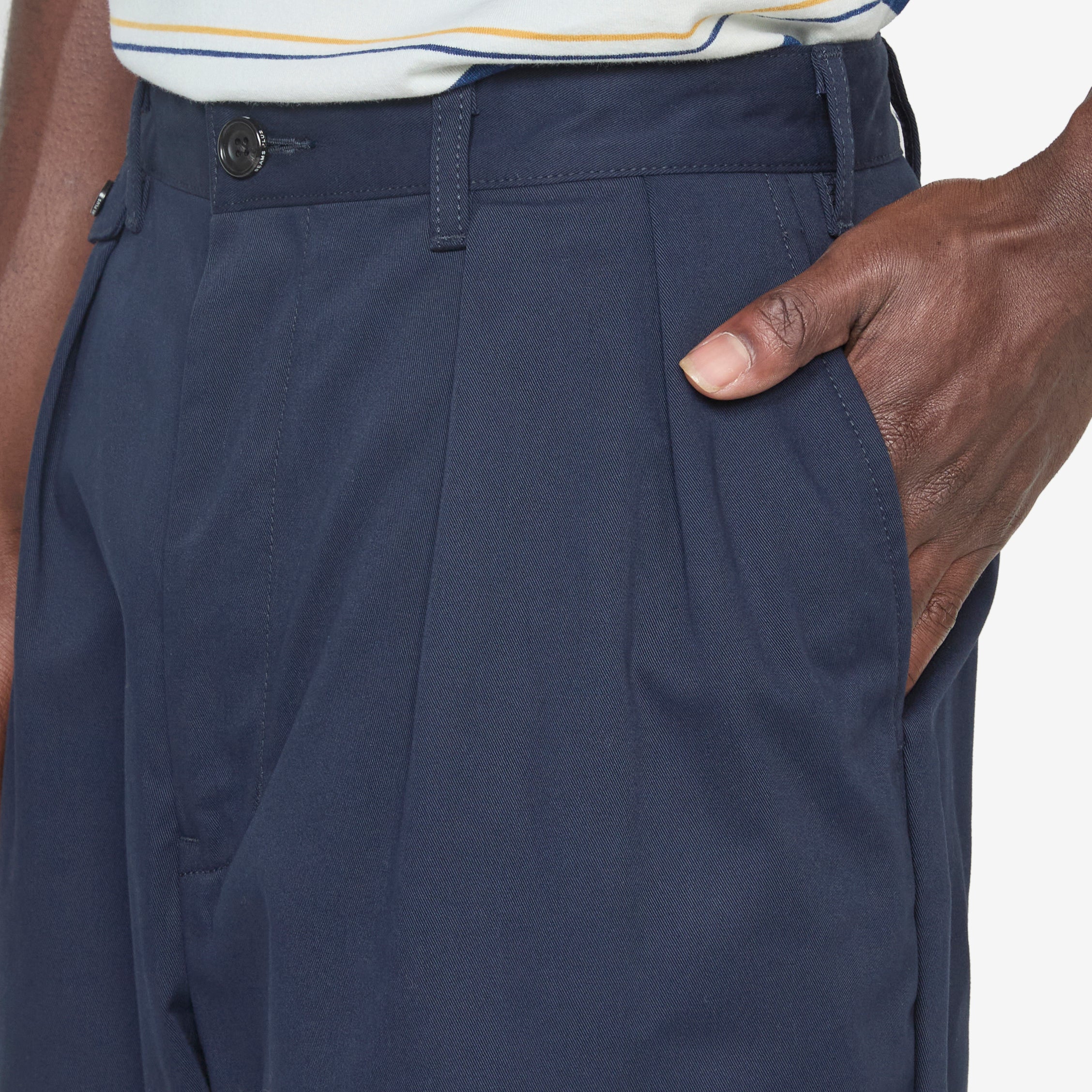 2-Pleat Twill Pants for Men - Classic Navy Blue Dress Trousers | Office Wear, Business Casual & Formal Occasions
