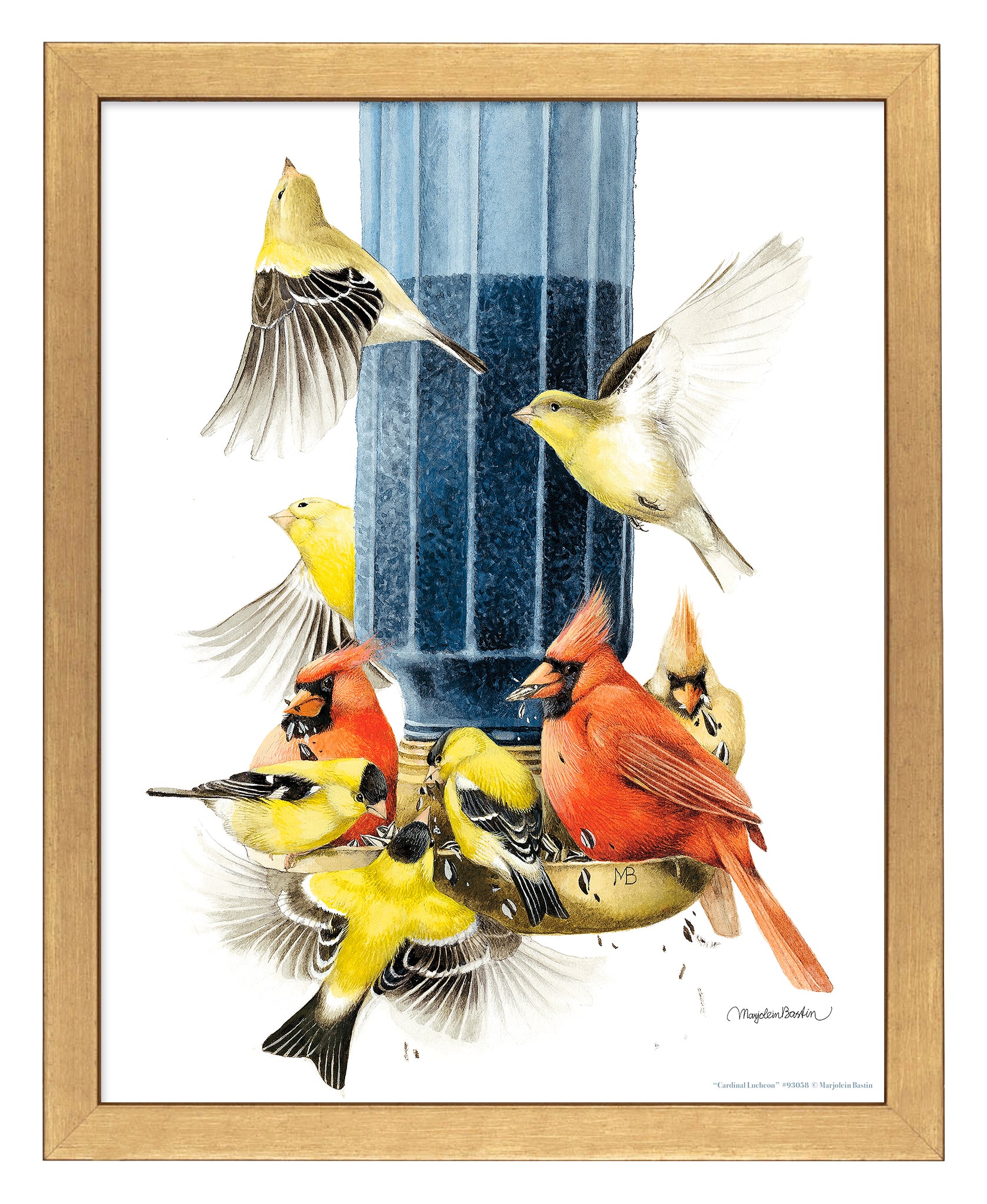 Cardinal Lunch Art Prints - Beautiful Bird Painting for Home & Office Decor - Perfect for Living Room, Bedroom, or Gift Giving