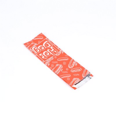 Premium Red Printed Hot Dog Foil Bags - 3.75