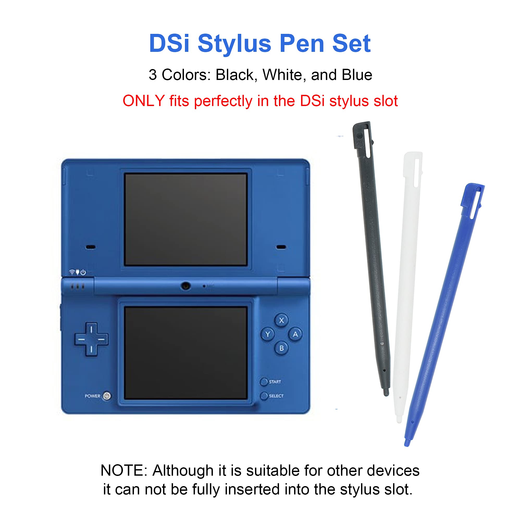 Original Nintendo DSi USB Charger Cable Kit - Fast Charging Power Cord with 3 Stylus Pens for DSi XL/LL - Perfect for Gaming On-The-Go & Travel Accessories