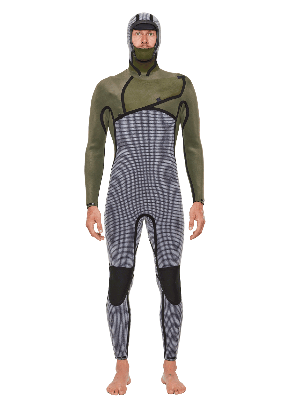 4/3mm Hooded Liquid Sealed Thermal Chest Zip Wetsuit for Men & Women - Scuba Diving, Surfing, Snorkeling in Cold Water