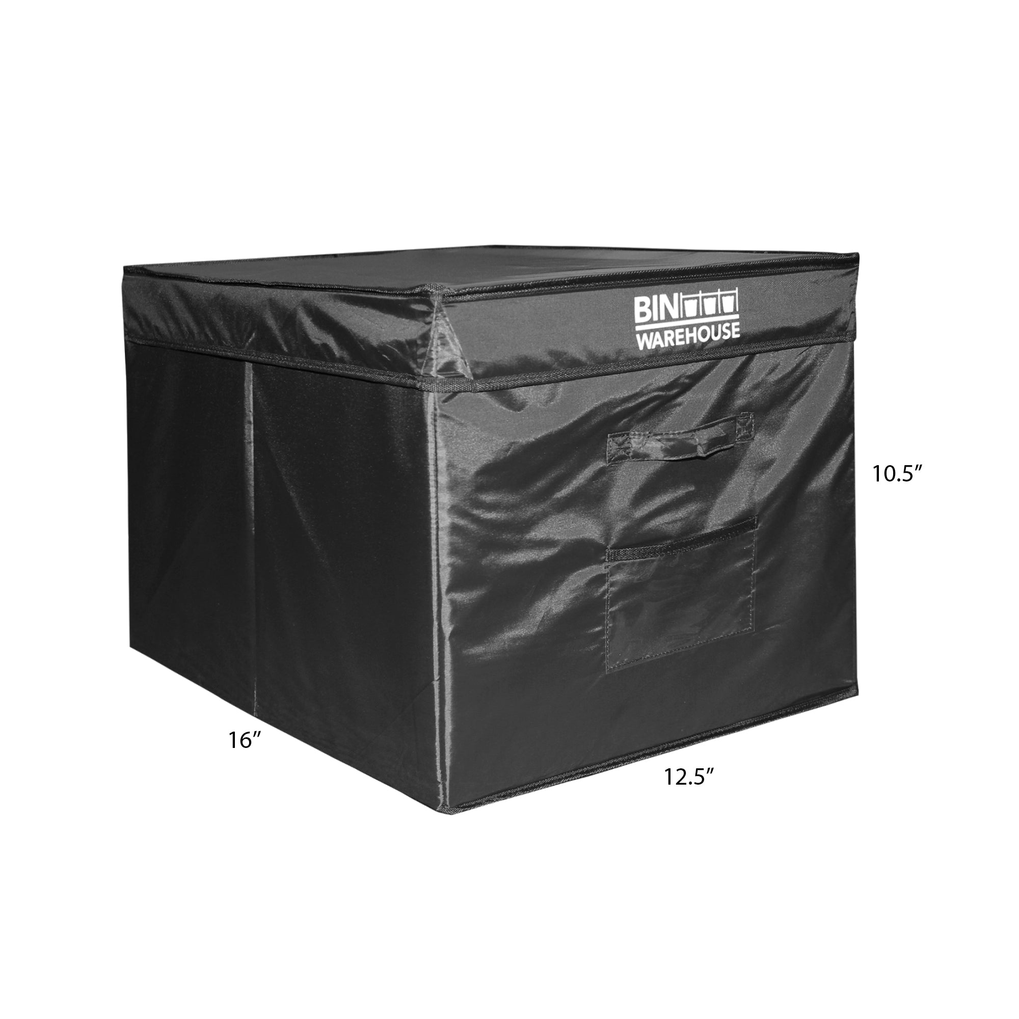 Foldable Black Tote Bags - 6 Pack 9 Gallon Capacity - Durable & Waterproof for Grocery Shopping, Beach Trips, and Storage | Bin Warehouse