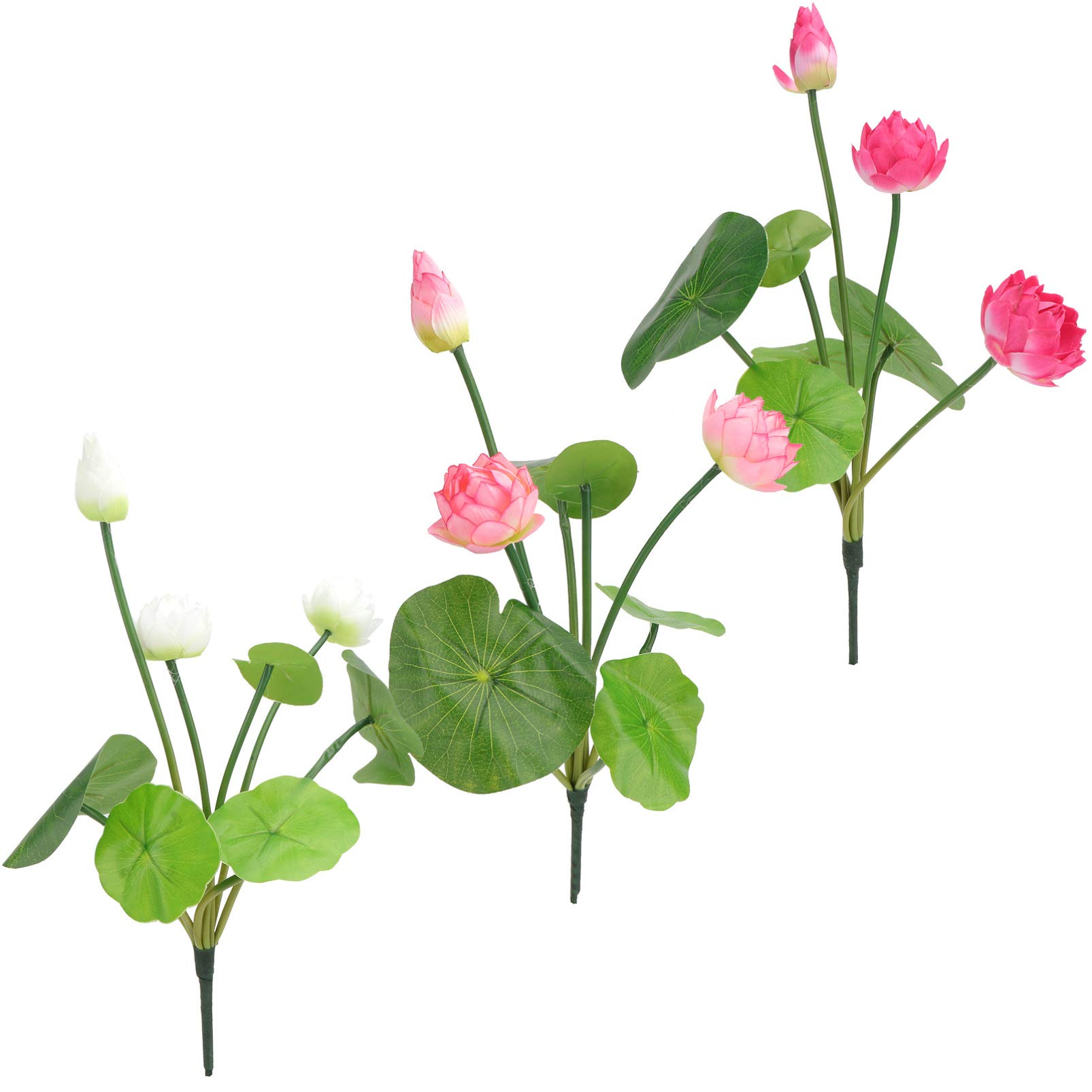 Balacoo 3PCS Realistic Artificial Lotus Decor for Fish Tanks - Lifelike PVC Plastic Water Lily & Leaf Set - Perfect for Aquarium, Betta Fish Bowl & Underwater Botanical Scenery