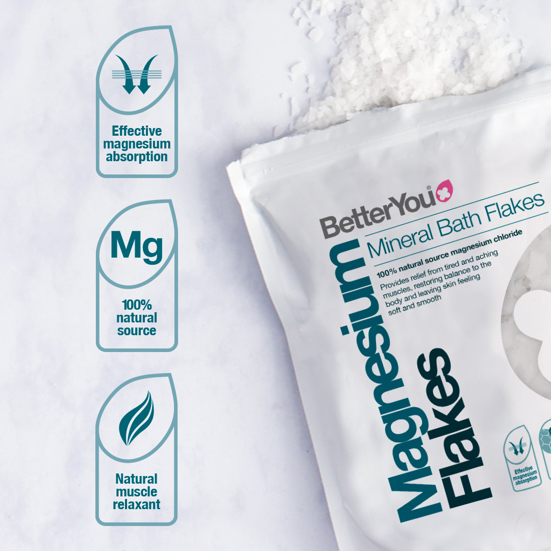 BetterYou Magnesium Flakes 250g - Premium Epsom Salt for Relaxation, Muscle Recovery & Bath Soak | Ideal for Stress Relief, Sleep Aid & Skin Detox