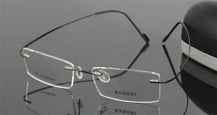 Brightzone Women's Rimless Square Screwless Titanium Eyeglasses - Lightweight & Durable Glasses for Work, Reading & Everyday Use