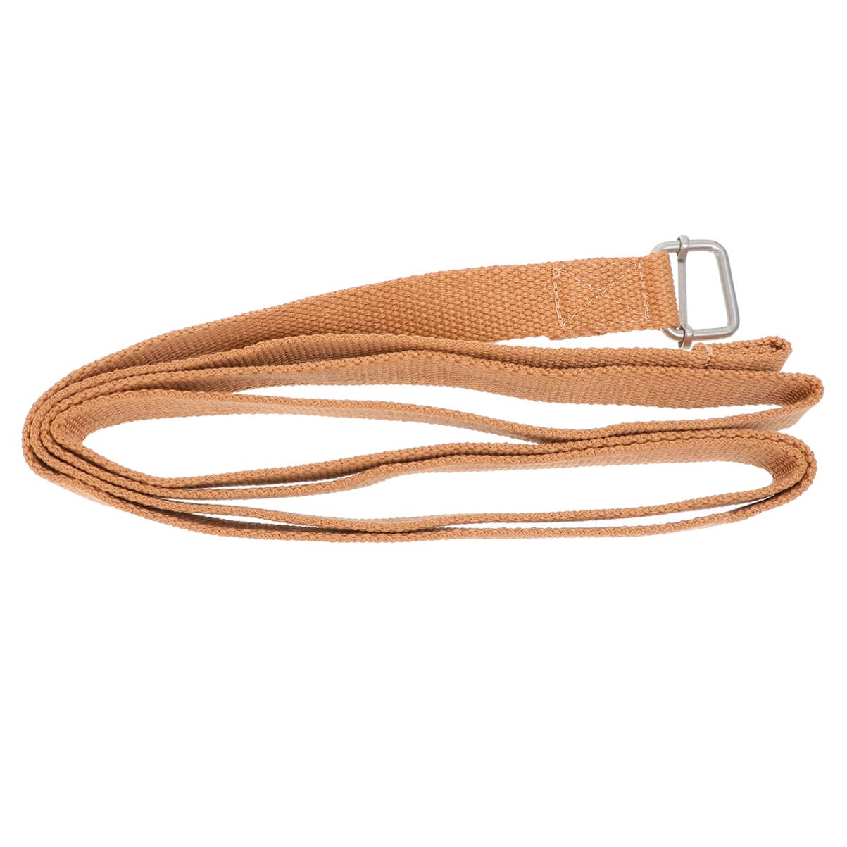 BESPORTBLE Adjustable Cotton Yoga Strap with Metal D-Ring Buckle - Stretch Band for Pilates, Fitness, Home Workout & Exercise - Perfect for Yoga Poses, Stretching & Physical Therapy (Brown)