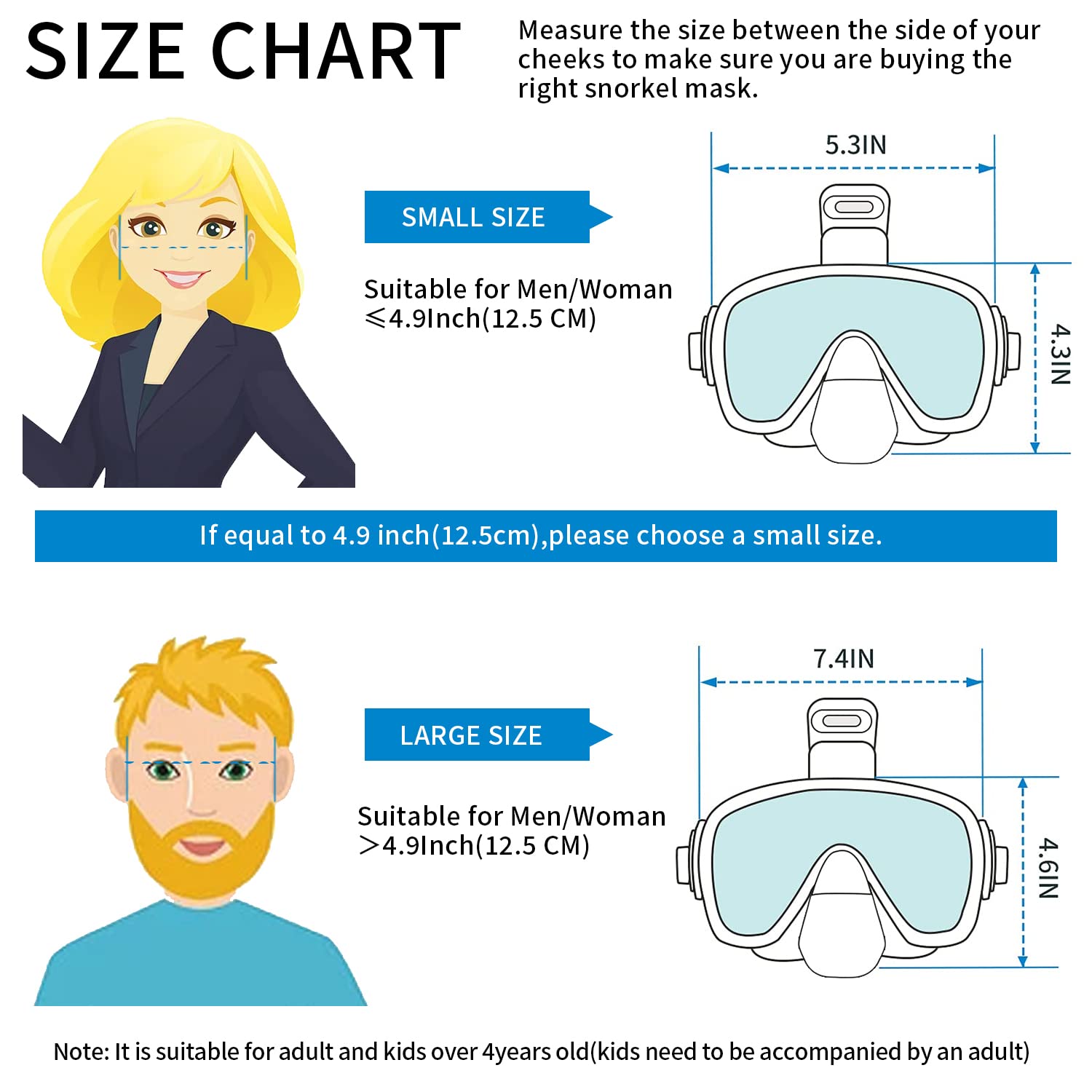 **Full Face Snorkel Mask - 180° Panoramic View, Anti-Fog & Leak Proof Scuba Diving Mask with Camera Mount - Perfect for Ocean, Beach & Pool Snorkeling Adventures**
