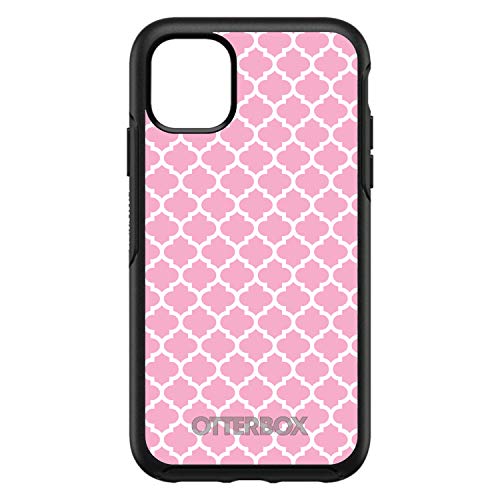 Pink White Moroccan Lattice On Black Case