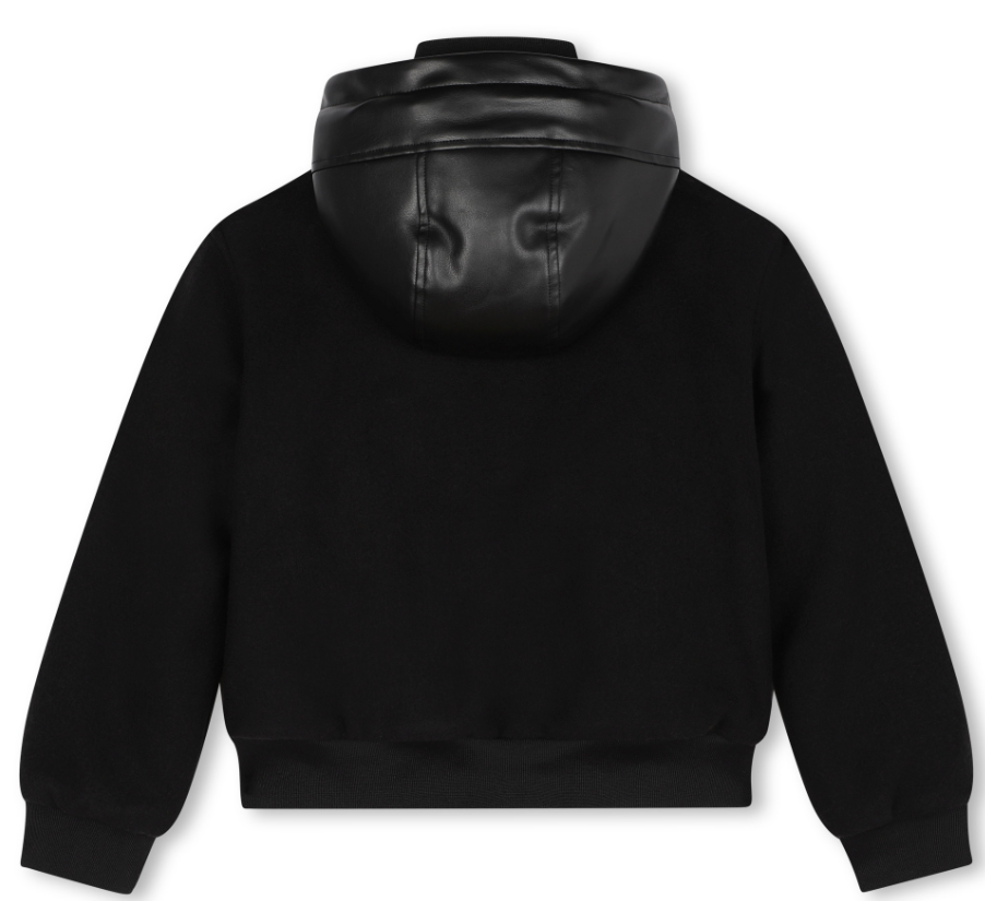 KARL LAGERFELD Hooded Jacket with Faux Fur Trim - Women's Winter Coat (Size 8-16) | Warm Fashion Outerwear for Cold Weather, Street Style & Casual Outings