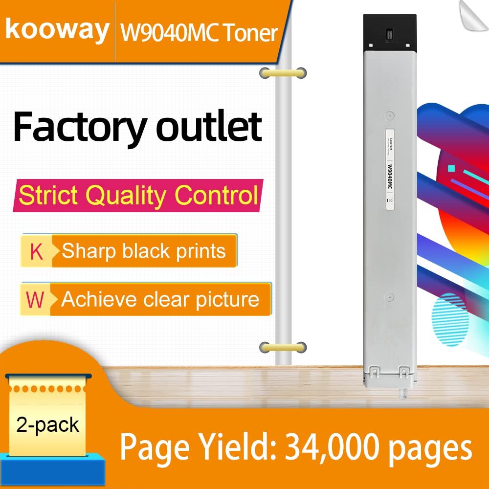 Remanufactured W9040 W9040MC Black Toner Cartridges - Compatible with HP MFP E77822 E77825 E77830 Printers (2-Pack) | High-Quality Replacement for Home & Office Printing Needs