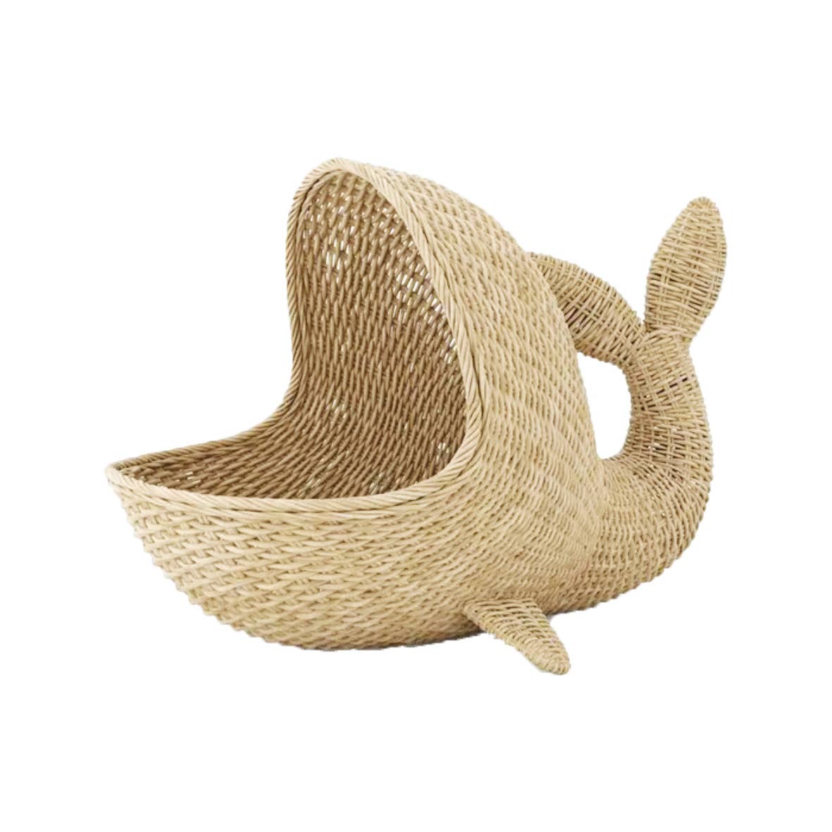 Whale Basket - Natural Woven Storage Basket for Home Organization | Perfect for Laundry, Toys, and Blankets