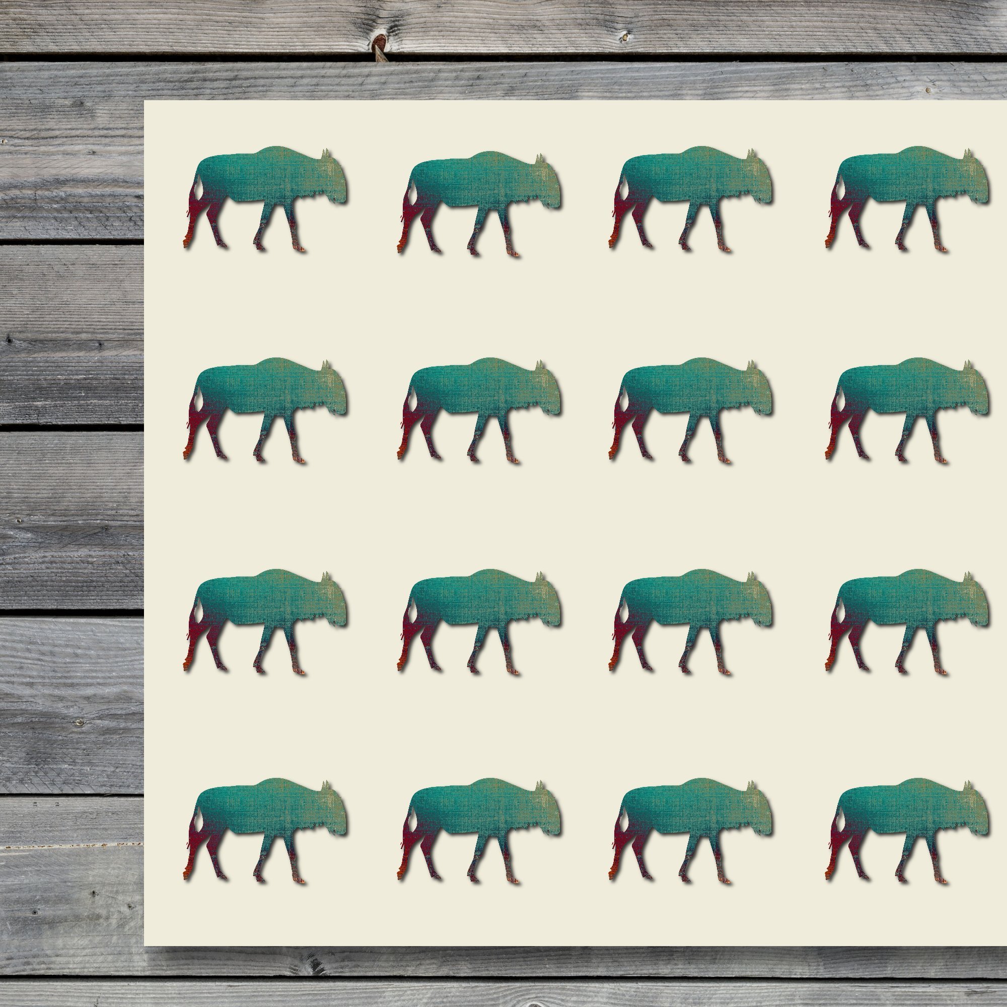 Wildebeest Craft Stickers - 30 Pack 1.5 Inch DIY Scrapbooking Stickers for Journals, Party Decorations, Seals & DIY Projects (Item 1322079) - Perfect for Scrapbooking, Card Making, Gift Wrapping & Kids Crafts
