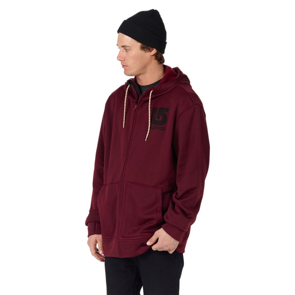 Burton MB Oak FZ Snowboard Jacket - Waterproof, Insulated Winter Coat for Men (Red) | Ideal for Skiing, Snowboarding & Cold Weather Outdoor Activities