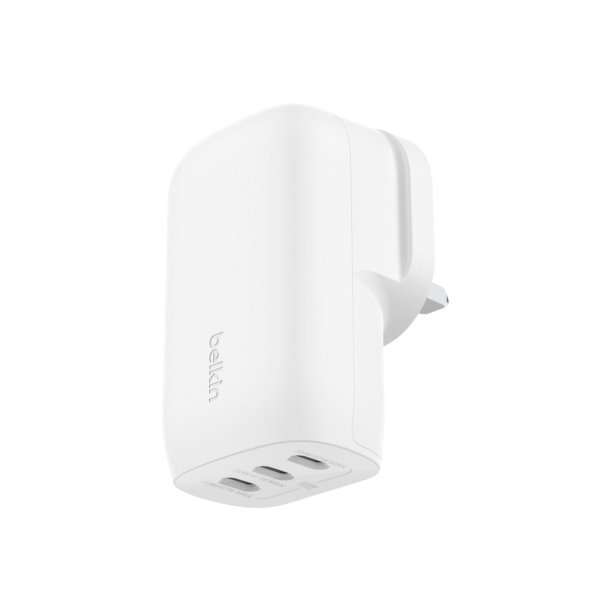 Belkin BoostCharge 67W 3-Port USB-C GaN Wall Charger with PPS - Fast Charging for iPhone, MacBook, iPad & More - Perfect for Home, Office & Travel