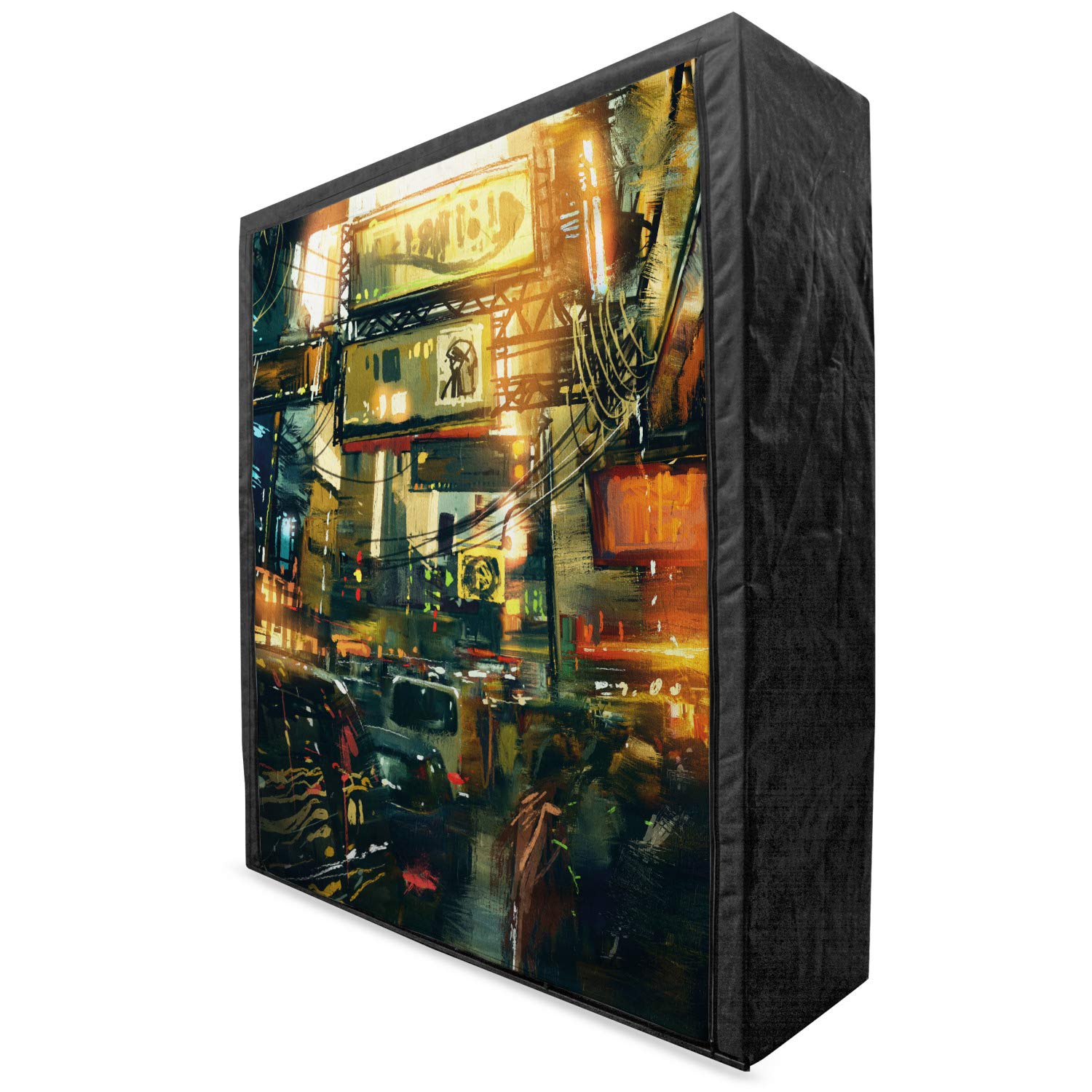 Ambesonne Portable Fabric Wardrobe with Cityscape Print - 59