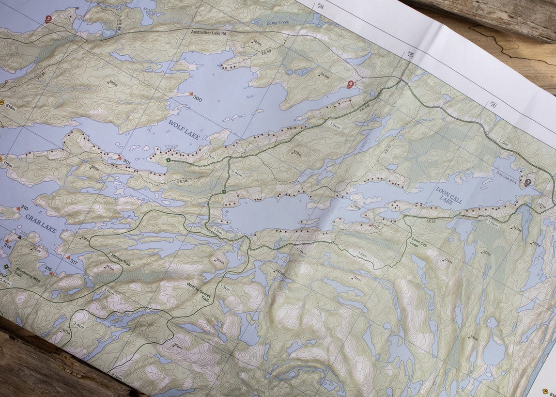 Lat Long Wolf Crab Lakes Fishing Map - Detailed Topographic Map for Hiking, Camping & Outdoor Adventures