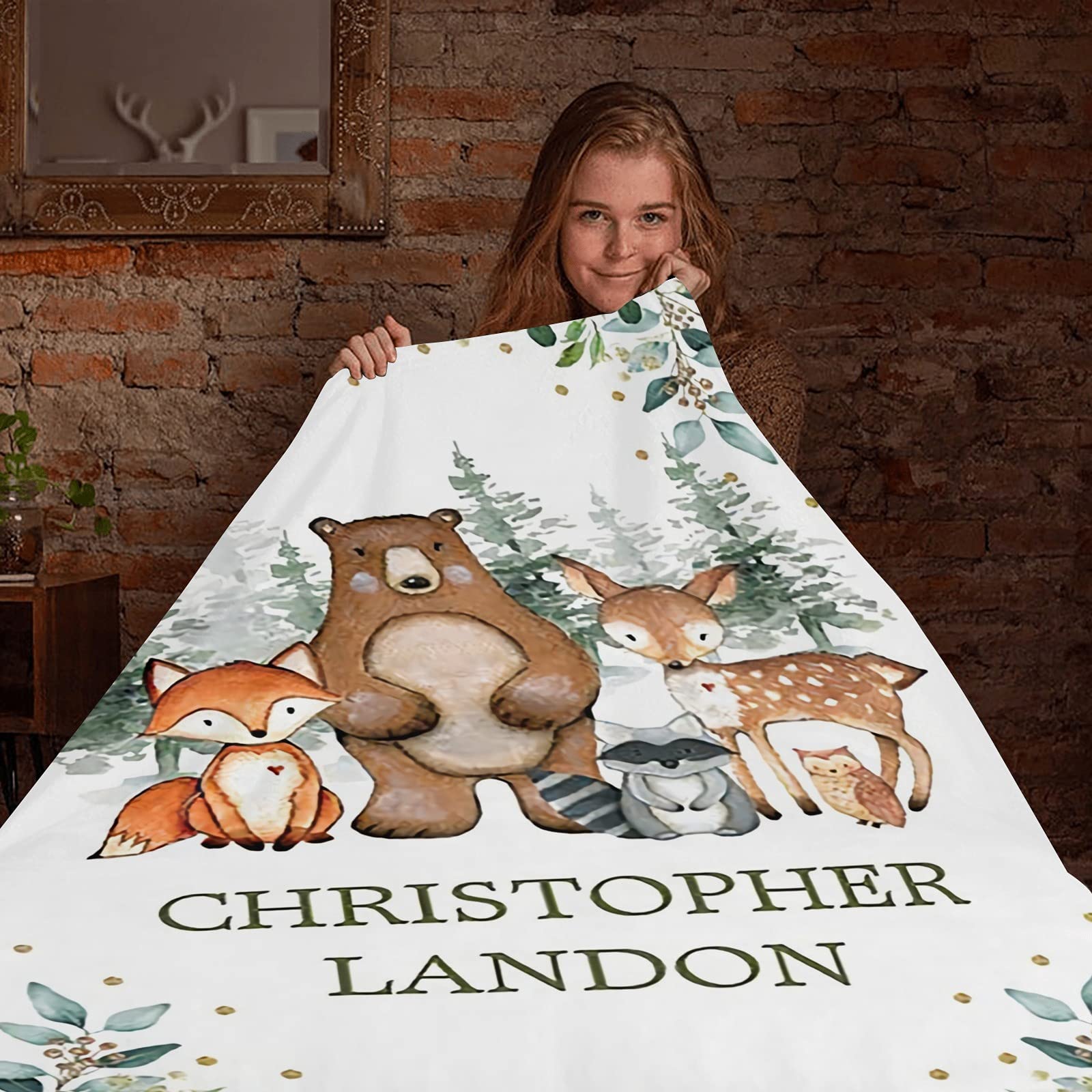 Custom Personalized Baby Blanket with Name & Animal Designs - Super Soft Newborn Blanket for Boys & Girls | Neutral Nursery Decor | Perfect Baby Shower Gift & Cozy Nursery Essential