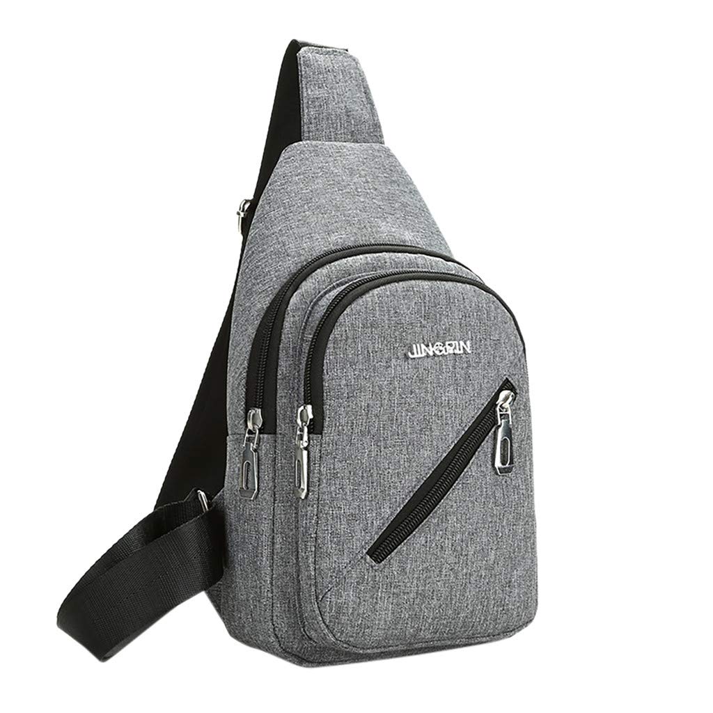 Men's & Women's Casual Chest Messenger Bag - Grey for Outdoor Travel