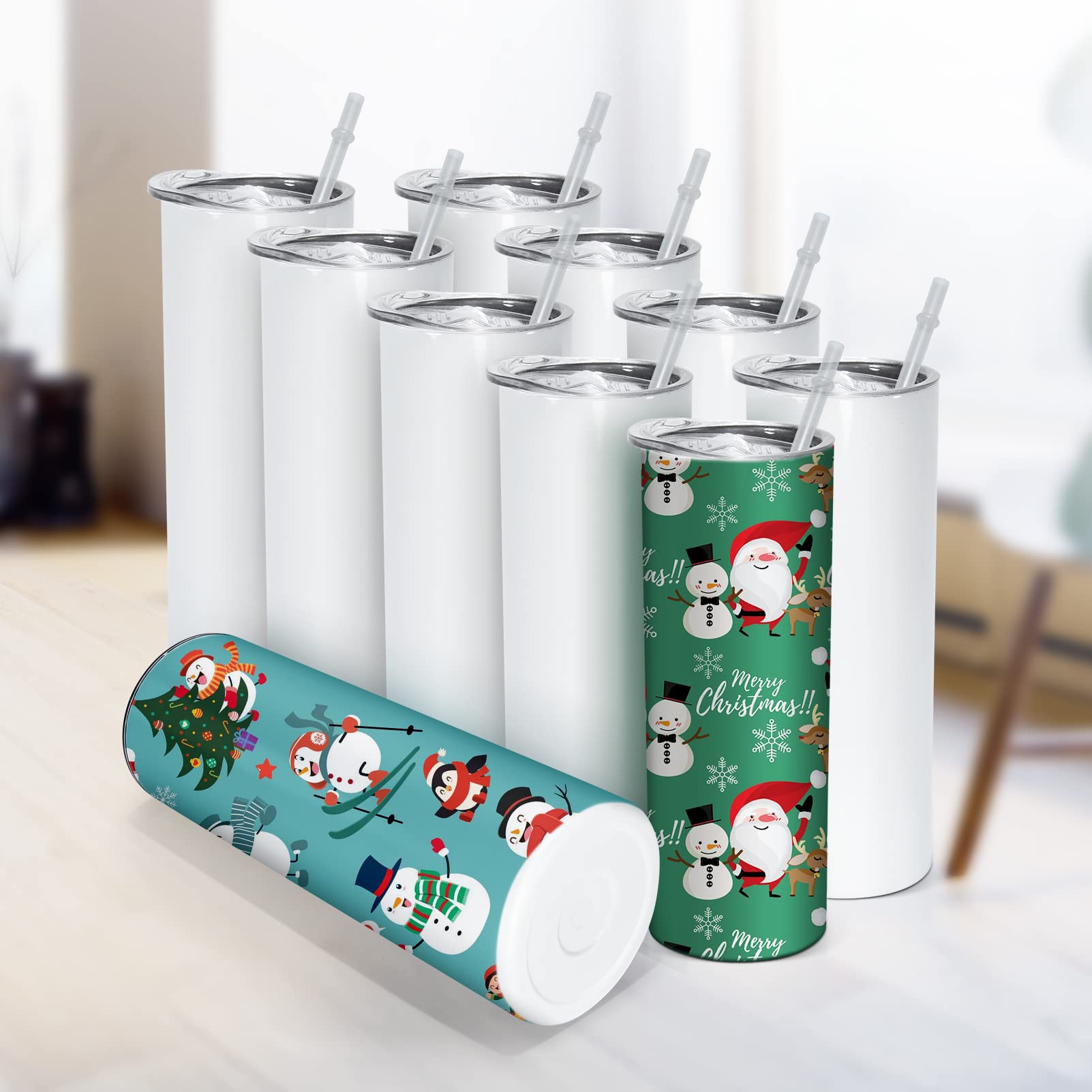 50 Pack 20oz Sublimation Tumblers - Stainless Steel Insulated Travel Mugs with Double Wall Vacuum for Hot & Cold Drinks - Perfect for Coffee, Wine, Camping, Office & Outdoor Activities - Ships from USA
