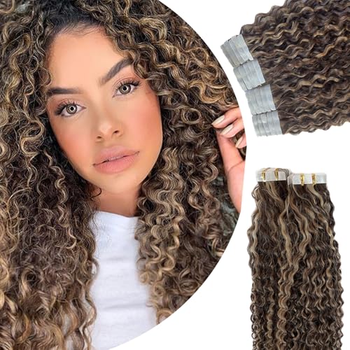 #0jerry curly-4P27(Brown to Blonde Highlights)