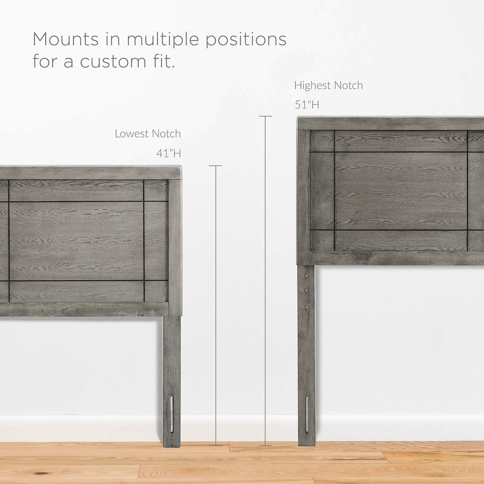 Modway MOD-6625-GRY Marlee Full Size Wooden Platform Bed with Angular Frame in Gray - Modern Minimalist Bedroom Furniture for Small Spaces & Guest Rooms
