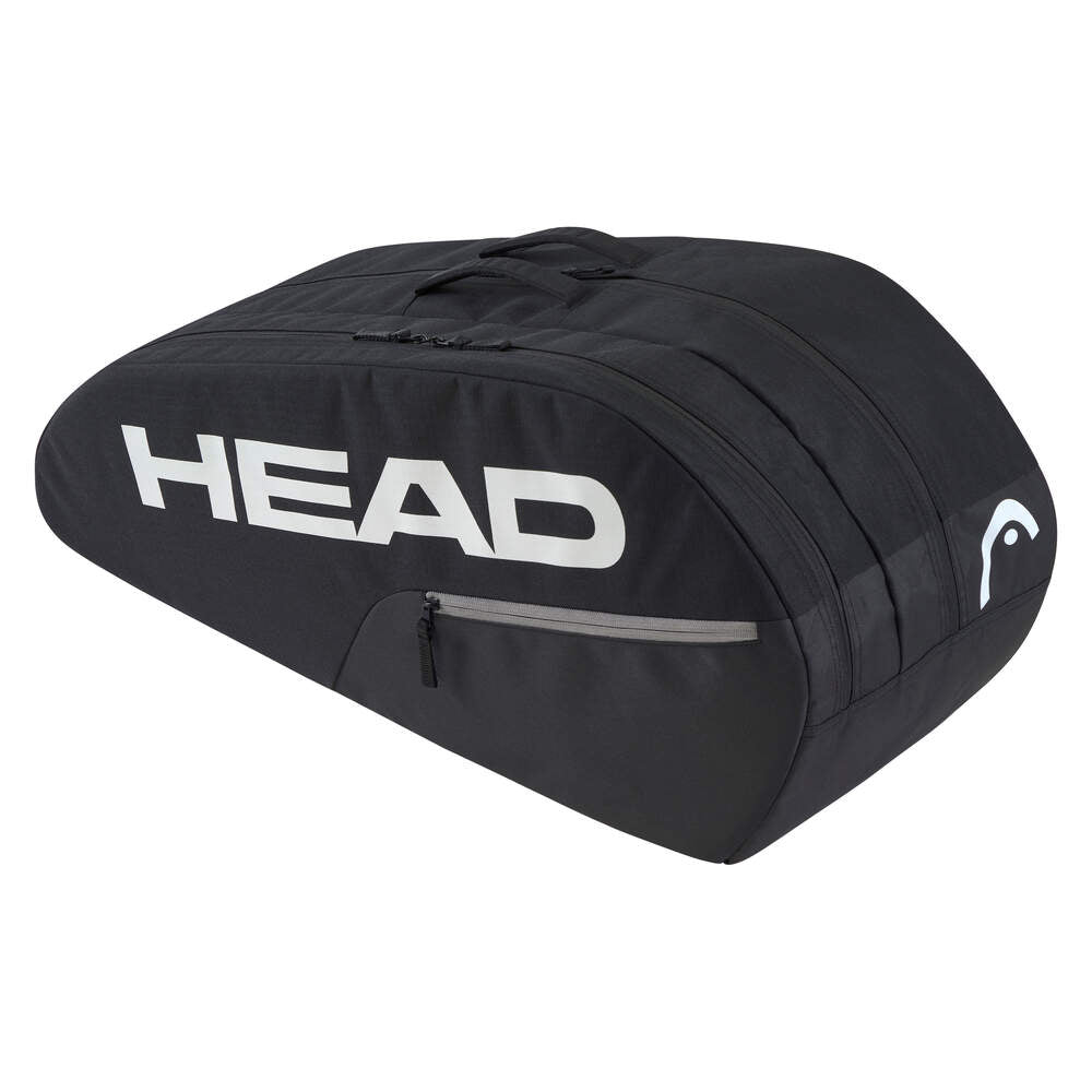 Premium HEAD Base M Tennis Racquet Bag - Black/White | Durable & Lightweight for Tennis, Badminton & Squash Gear Storage | Perfect for Court, Gym & Travel