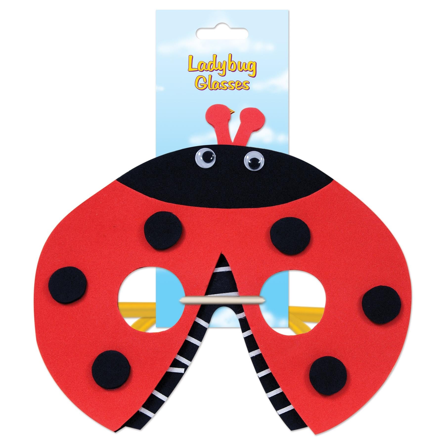12 Pack Beistle Ladybug Glasses - Fun Party Favors for Kids Birthday, Baby Shower & Themed Events - Perfect for Costume Accessories & Photo Props