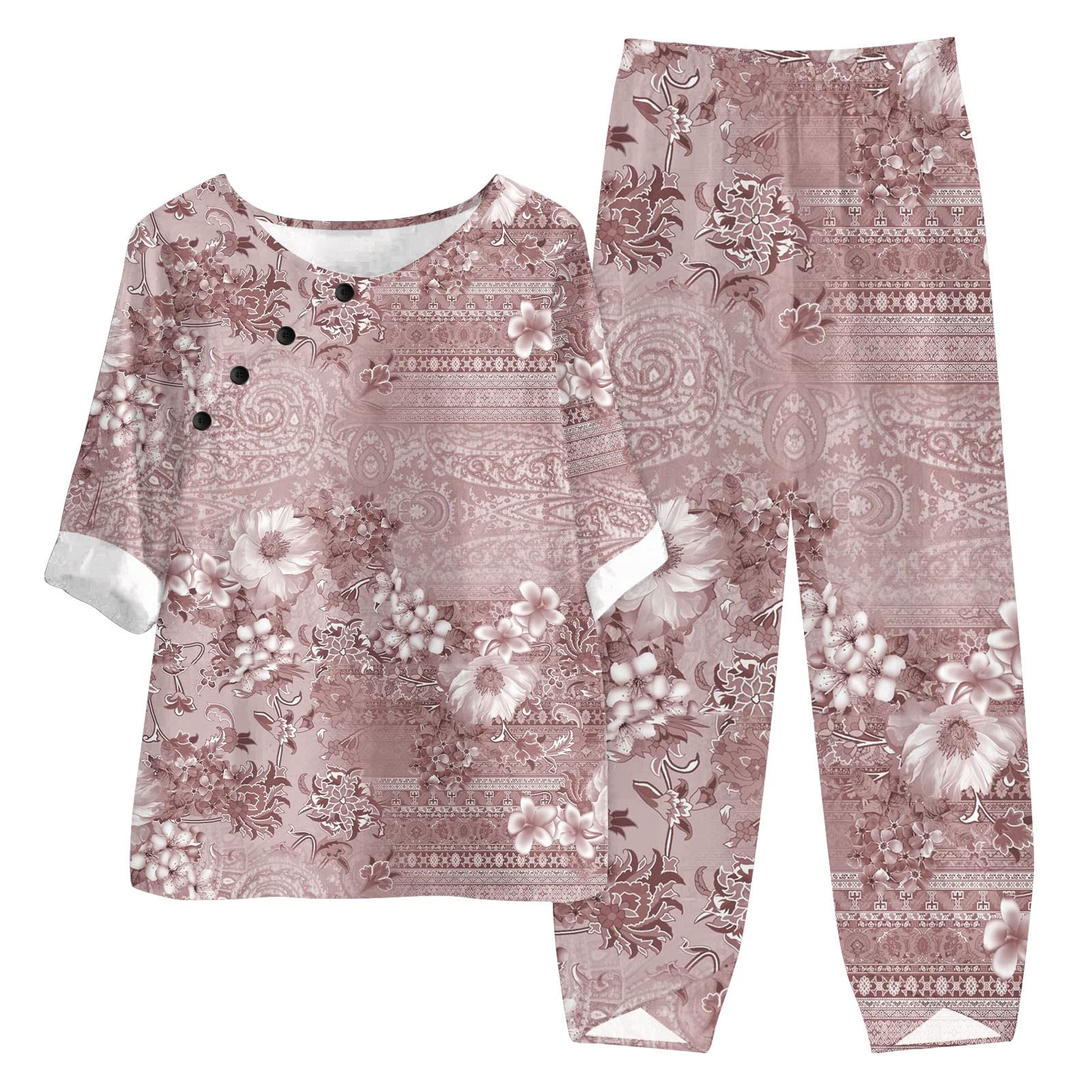 Women's 2-Piece Matching Shorts Set - Summer Lounge & Beach Outfit - Comfortable Cotton Shorts & Top Set for Casual Wear, Vacation, and Relaxation