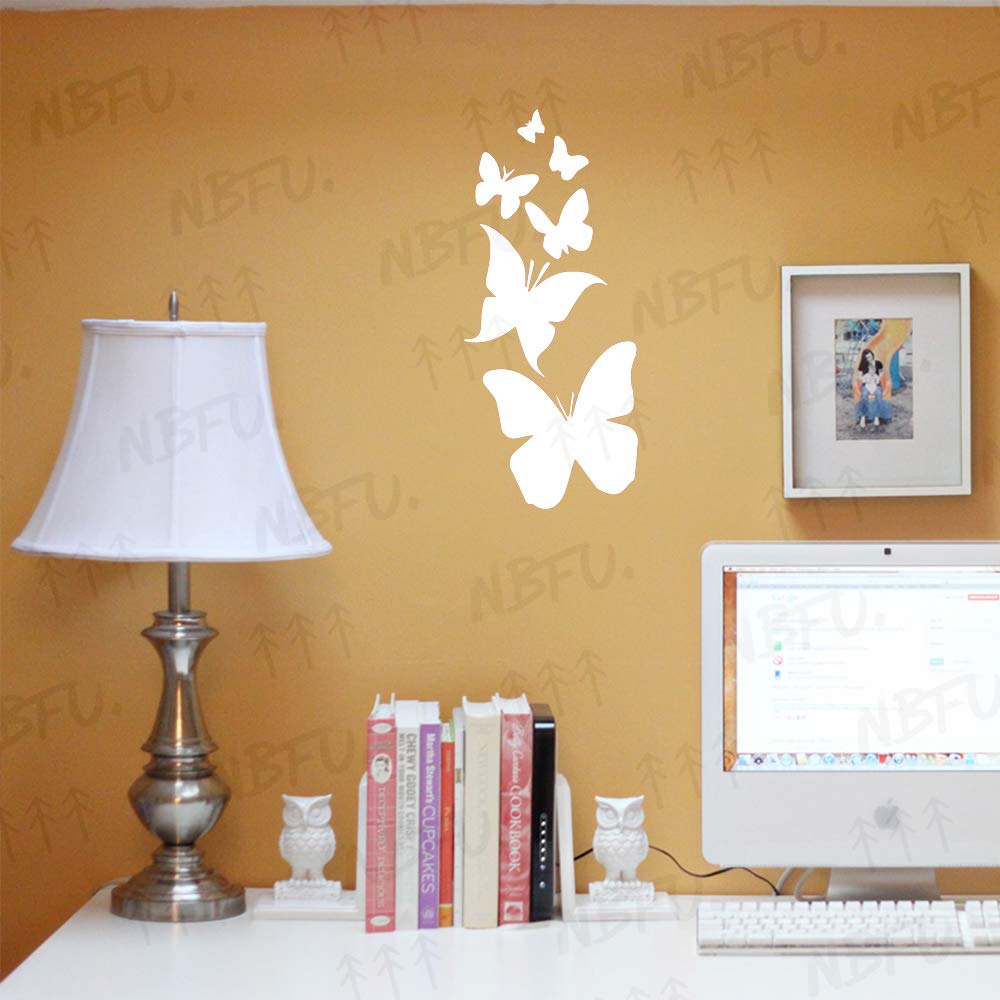 Premium Waterproof Vinyl Butterfly Decal Stickers (Set of 2) - White Animal Design for Laptop, Phone, Helmet, Car Window, Mug & Wall Decor - Perfect for DIY Home Decor, Office Accessories & Gift Giving