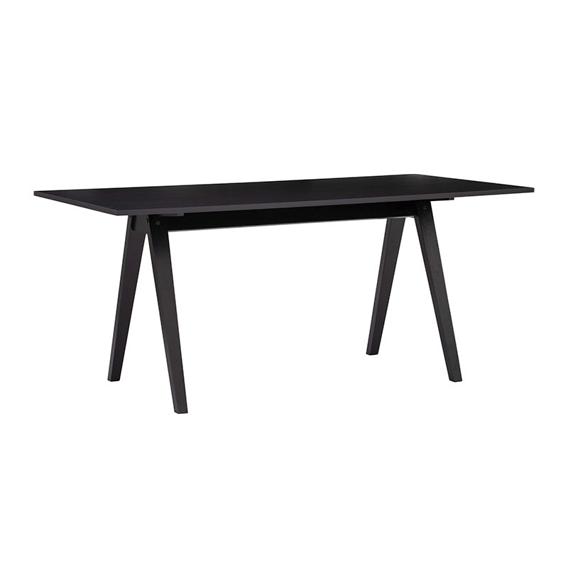 VARDEN 170cm Black Ash Wood Dining Table - Modern Kitchen & Dining Room Furniture for 6-8 People - Perfect for Family Gatherings & Dinner Parties